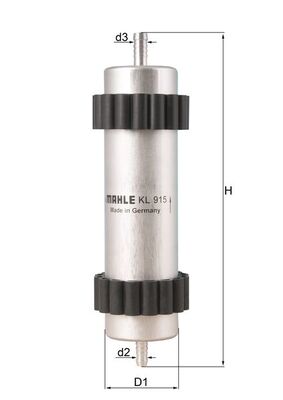 Fuel filter - KL915 MAHLE - 1143230004, 31.946.00, 38677