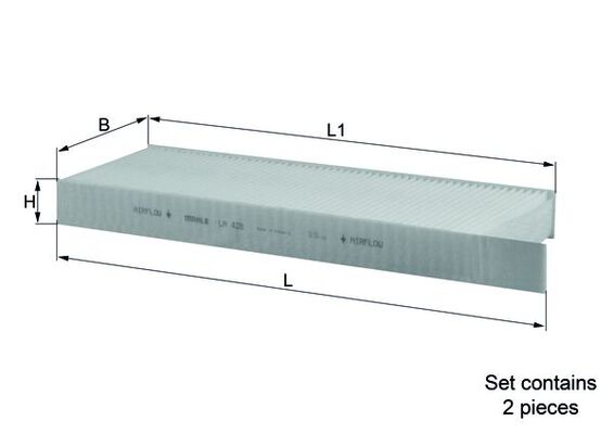 Filter, interior air - LA428/S MAHLE - 11123190010, 13035319, 1609998980