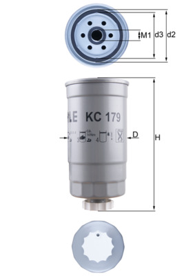 Palivový filtr - KC179 MAHLE - 0450126267, 110242, 161013303170