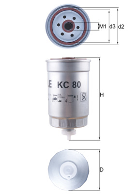 Kraftstofffilter - KC80 MAHLE - 1001270013, 101650, 110320