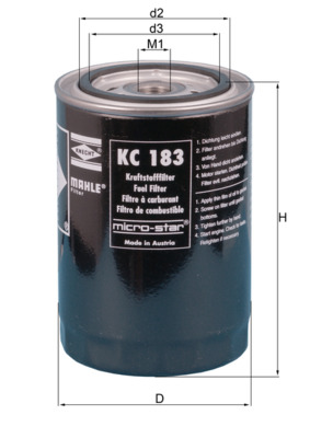 KC183, Kraftstofffilter, Kraftstofffilter, MAHLE, 105774, 1457434409, 5010359706, 633213, 95115E, FF5425, FSM4267, FT5611, P550496, P9449, PP971/1, WK940/15, FF5455, N4409