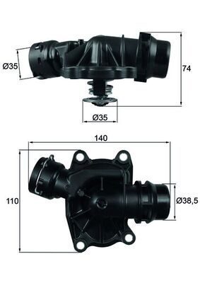 TI23388, Thermostat, Kühlmittel, Thermostat, MAHLE, 11512354056, 1338139, 180238, 36719, 4006108, 7.8429, 820420, 862022388, 93171547, PEL000050, TH35188G1, TH6492.88J, 2354056