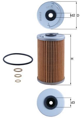 Oil Filter - OX34D MAHLE - 0001802409, 1017, 1325