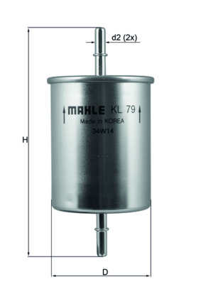 Palivový filtr - KL79 MAHLE - 0450905318, 0738018, 0J1201511A