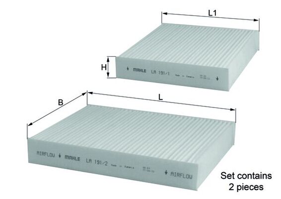 Filter, Innenraumluft - LA191/S MAHLE - 13085312, 154703294400, 1609428080