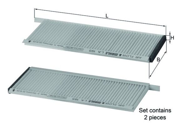 Filter, Innenraumluft - LA195/S MAHLE - 08790-1C000A, 090087, 09HY05