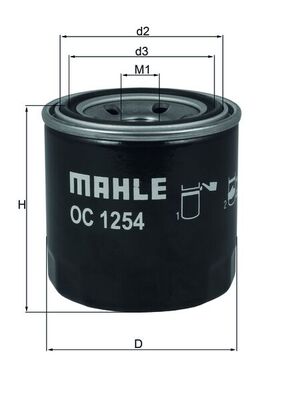 Olejový filtr - OC1254 MAHLE - 04154PR3E00, 0451103316, 0RF0323802