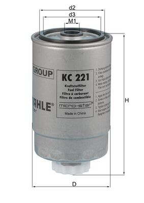 Fuel filter - KC221 MAHLE - 0986450116, 1337724080, 24H2002