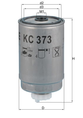 KC373, Fuel filter, Fuel filter, MAHLE, 1457434105, 17660, 1908556, CS701, FP5493/A, H70WK02, SP957M, WK724/3