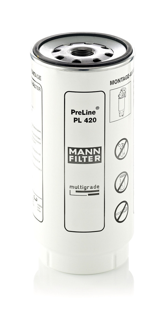 PL 420 X, Kraftstofffilter, Kraftstofffilter, MANN-FILTER, 000144.2310, 02934715, 10032291, 1105010-322, 1433649, 270065760, 41433649, 51.12501-7260, 6660659520, ACP0287890, K1006519, RSM2420FMH, VG1540080311, 01442310, 1105010-367, 51.12501-7283, K1006529, 1105010-382, 240210.00, 51.12501-7288, 1105050-50A/C, 51.12503-0052, 1105050-621-0000, 1105060-322, VG1092080032, VG1540080332, 14-340180016, 1535474, 24.142.00, 33713