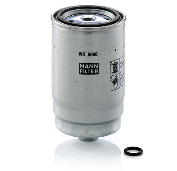 WK 8060 Z, Fuel filter, Fuel filter, MANN-FILTER, 24.123.00, 30-0H-H24, 31922-1K800, ADG02392, ALG-2374, DN2741, EFF350D, F026402255, FC-28090, FC-H24S, FN1502, GS1199, H489WK, HF-616, J1330537, KC605D, LVFF831, N1330528, PP979/5, S4123NR, SP-1452, WF8505