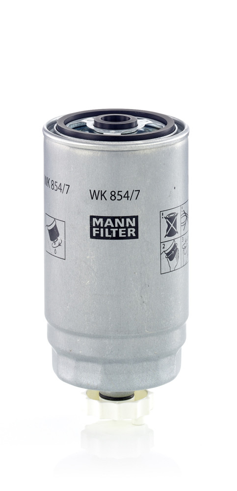 WK 854/7, Fuel filter, Filter, MANN-FILTER, 04721303AA, 24.H2O.08, 30-09-911, 71760226, ADA102316, DNW2501, ELG5410, FC-911S, FN808, PP945/1, S8H2ONR, SP-1401, WF8582, K04721303AA