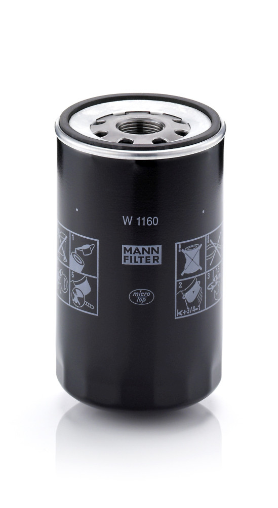 Oil Filter - W 1160 MANN-FILTER - 315616, 51.05501-7160, 51.05501-7161