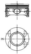 40027700, Piston, Complete piston with rings and pin, KOLBENSCHMIDT