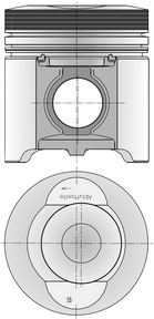 40483600, Piston, Complete piston with rings and pin, KOLBENSCHMIDT, 04236674, 102081, 04236676, 04238252, 6674/00, 01174993, 01177949, 01178898, 04234939, 04235032, 11356827, 4236676