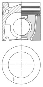 41088600, Kolben, Kolben komplett mit Ringen und Bolzen, KOLBENSCHMIDT, 0388900, 21309212, 87-434400-00, 131L17, 87-73683-STD, 87-833500-22, 2.10449, 2.90116, 21027623, 21209696, 21523462