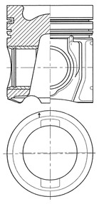 41521600, Píst, Kompletní píst - včetně kroužků a čepu, Píst komp.DC 9., KOLBENSCHMIDT, 0616700, 1438759, 115134