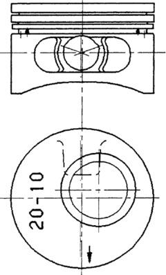 90245620, Kolben, Kolben komplett mit Ringen und Bolzen, KOLBENSCHMIDT, 01158.., 086103, 0117402, 01158, 1158, 117402