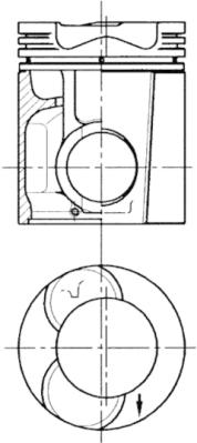 90870601, Kolben, Kolben komplett mit Ringen und Bolzen, KOLBENSCHMIDT, 131002, G130113, 0386100, 275642