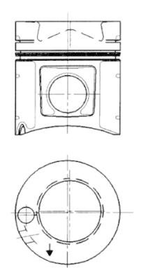 91237600, Piston, Complete piston with rings and pin, KOLBENSCHMIDT, 4470303117, A4470303117, 0038500, 128016, 128016++B3K1RI1, 38500