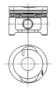 92228600, Piston, Complete piston with rings and pin, KOLBENSCHMIDT, 030107065AJ, 030107065R, 0299800, 075219, 299800