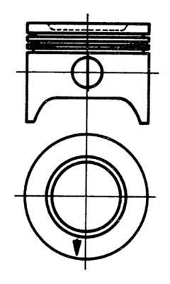 Piston - 92803601 KOLBENSCHMIDT - 022101111M, 022101111N, 022107111N