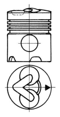 92834600, Piston, Complete piston with rings and pin, KOLBENSCHMIDT, 02136959, 02233072, 02233075, 0998500, 100173, 20910591204, 20910591208, 10082200110000, 10082-2001-10000, 2136959, 2233072, 998500