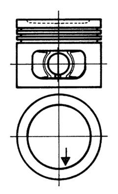 93114711, Kolben, Kolben komplett mit Ringen und Bolzen, KOLBENSCHMIDT, 0376401, 096074, 03764, 03764.., 3764