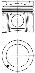 94971600, Piston, Complete piston with rings and pin, KOLBENSCHMIDT, 9060304017, 9060305217, 9060305617, 9260305617, A9060304017, A9060305217, A9060305617, A9060306017, A9060375701, A9260305617, 0039700, 102046, 224-3842, 87-289300-10, PA9088, 99413600, S48980