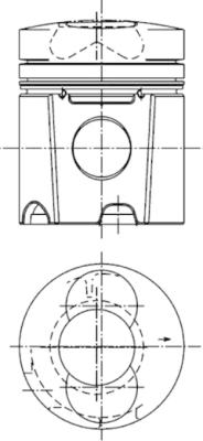 94528600, Piston, Complete piston with rings and pin, KOLBENSCHMIDT, 100223