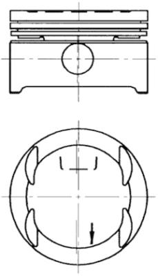 94637610, Piston, Complete piston with rings and pin, KOLBENSCHMIDT, 5623041, 90570695, 0116902, 079120, 116902