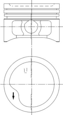 97286610, Kolben, Kolben komplett mit Ringen und Bolzen, KOLBENSCHMIDT, 0110611, 077711, 110611