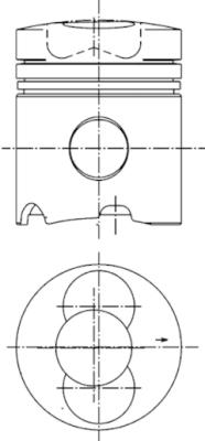 99343600, Kolben, Kolben komplett mit Ringen und Bolzen, KOLBENSCHMIDT, 04152191, 04157748, 102061, 102344021, 4152191, 4157748